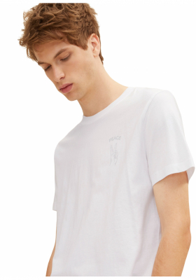 TOM TAILOR DENIM Cross 1148, Fehér Rövid Ujjú Póló