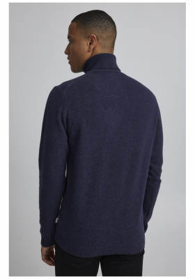 CASUAL FRIDAY Karl 3971, Kék Kötött Gyapjú Garbo Pulóver, NOOS