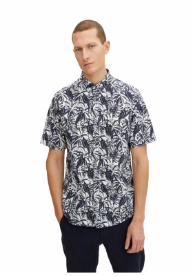TOM TAILOR Tropical 1036, Kék  Rövid Ujjú Ing