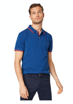 TOM TAILOR 0772, Acélkék Rövid Ujjú Ingpóló