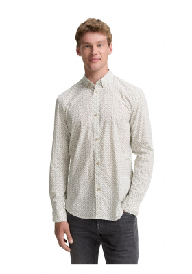 TOM TAILOR DENIM 1396, Fehér, Mintás Hosszú Ujjú Ing