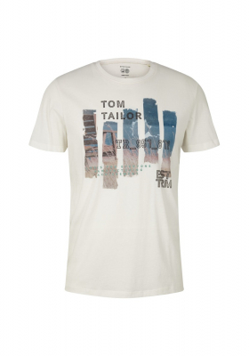 TOM TAILOR 2907, Törtfehér Rövid Ujjú Póló