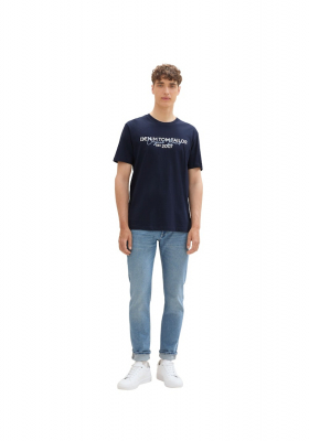 TOM TAILOR DENIM 3491, Sötétkék Rövid Ujjú Póló