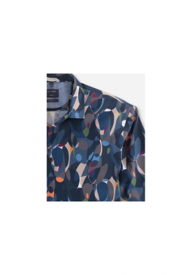 OLYMP Casual 4020, Kék Hosszú Ujjú Ing, Modern fit, Kent 