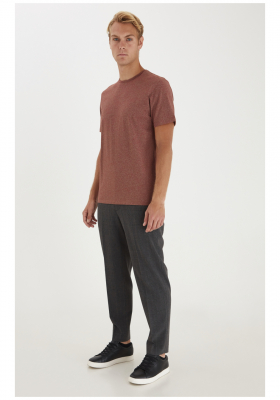 CASUAL FRIDAY Thor Crew Neck 3576, Barna Rövid Ujjú Póló 