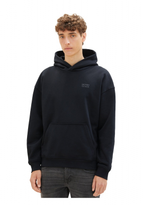 TOM TAILOR DENIM 7623, Fekete Kapucnis Pulóver