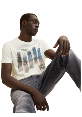 TOM TAILOR 2907, Törtfehér Rövid Ujjú Póló