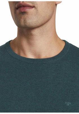 TOM TAILOR Basic O-Neck 2819, Zöld Kötött Pulóver