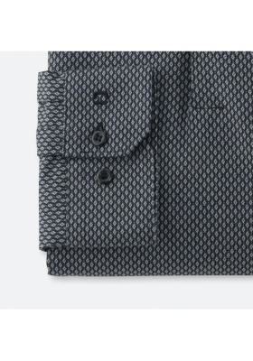 OLYMP No. Six 24/Seven 2517, Fekete Hosszú Ujjú Ing, Super slim, Urban Kent