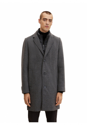 TOM TAILOR 2505,Szürke Szövetkabát, Kivehető Béléssel