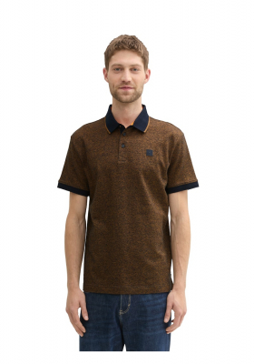 TOM TAILOR 3379, Barna Rövid Ujjú Ingpóló