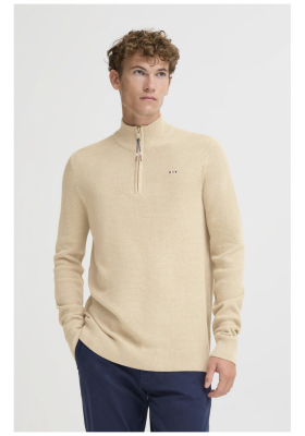 FQ1924 Granby 0884, Bézs Kötött Cipzáros Pulóver