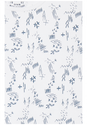 BLEND Zigzag Tee 7429, Fehér Rövid Ujjú Póló