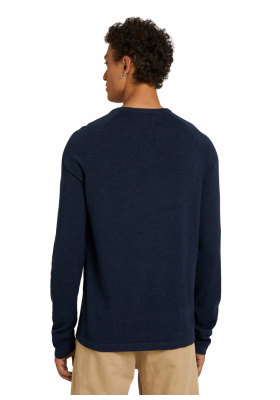 TOM TAILOR DENIM Raglan 8335, Kék Kötött Pulóver