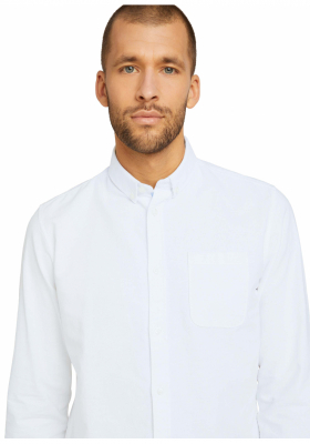TOM TAILOR Oxford 3874, Fehér Hosszú Ujjú Ing