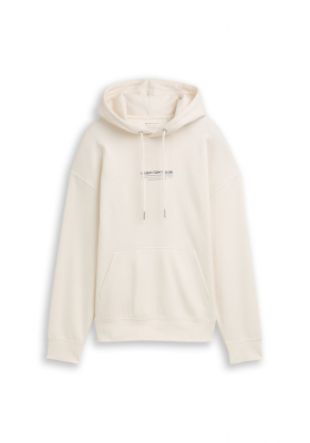  TOM TAILOR DENIM 5580, Törtfehér Kapucnis Pulóver