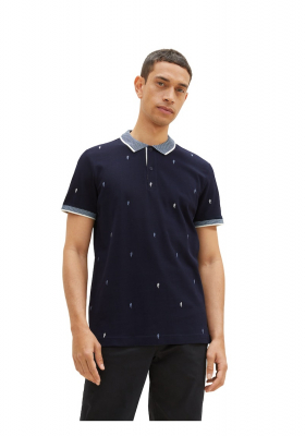 TOM TAILOR 6439, Sötétkék Rövid Ujjú Ingpóló