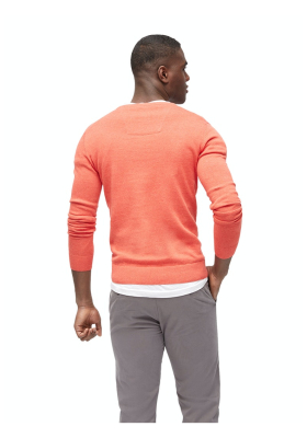 TOM TAILOR Basic V-Neck 2881, Jácintpiros Kötött Pulóver