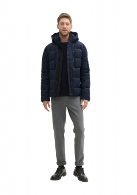 TOM TAILOR 1323, Sötétkék Bélelt Téli Kapucnis Dzseki 