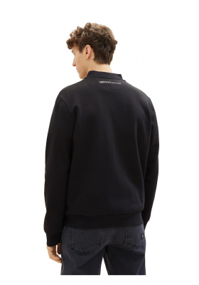 TOM TAILOR DENIM 8818, Fekete Cipzáros  Pulóver