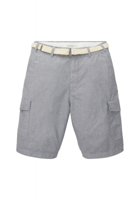 TOM TAILOR 6310, Szürkéskék Cargo Rövidnadrág Övvel