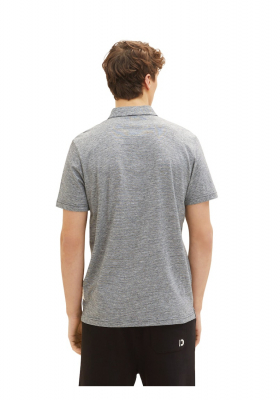 TOM TAILOR DENIM 5883, Szürke Csíkos Rövid Ujjú Ingpóló