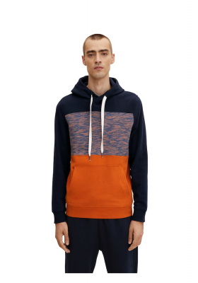 TOM TAILOR 2925 Kék/Narancssárga Kapucnis Pulóver
