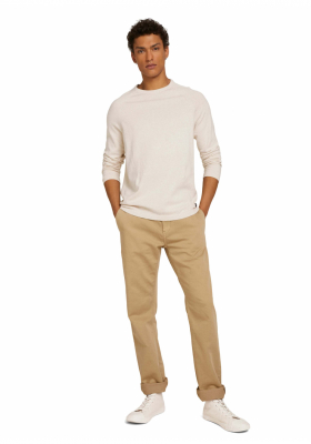 TOM TAILOR DENIM Raglan 8335, Bézs Kötött Pulóver