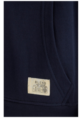 BLEND Noah 1628, Zippes-Kapucnis Pulóver, Kék