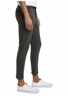 TOM TAILOR DENIM Cropped Slim Jersey Chino 0453, Szürke Chinonadrág