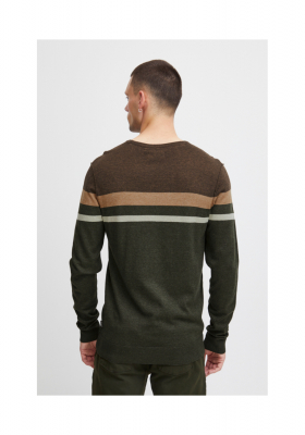 BLEND 6090, Barna Csíkos Kötött Pulóver