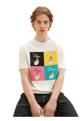 TOM TAILOR DENIM 6470, Fehér, Fagyis Rövid Ujjú