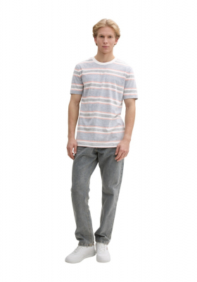 TOM TAILOR DENIM 5026, Kék Csíkos Rövid Ujjú Póló