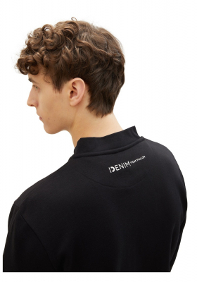 TOM TAILOR DENIM 8818, Fekete Cipzáros  Pulóver