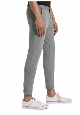TOM TAILOR DENIM Cropped Slim Jersey 0453, Szürke Chinonadrág