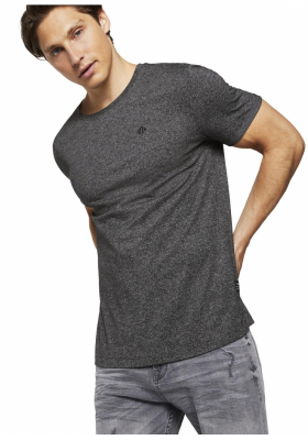 TOM TAILOR DENIM Fine 9909, Fekete Rövid Ujjú Póló