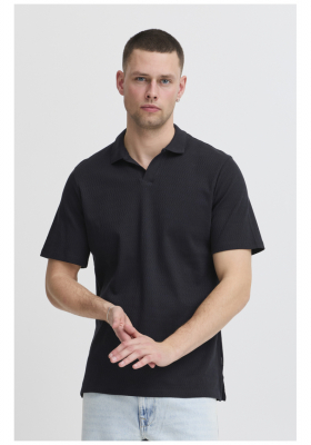 BLEND Eskild 7949, Fekete Rövid Ujjú Ingpóló 