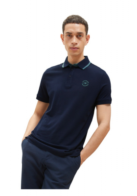 TOM TAILOR 5620, Sötétkék Rövid Ujjú Ingpóló