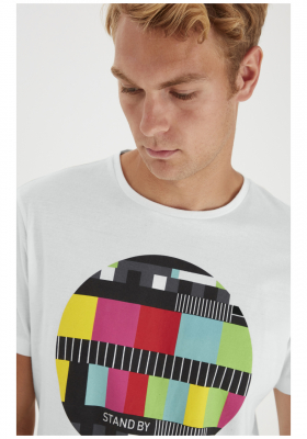 BLEND Monoscope Tee 0989, Fehér Rövid Ujjú Póló