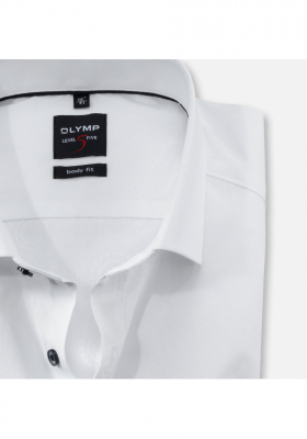 OLYMP Level Five 2084, Fehér Hosszú Ujjú Ing, Body fit, Royal Kent,