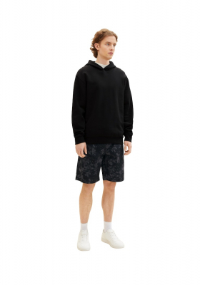 TOM TAILOR DENIIM 7194, Fekete, Nyomott Mintás Batikolt Rövidnadrág