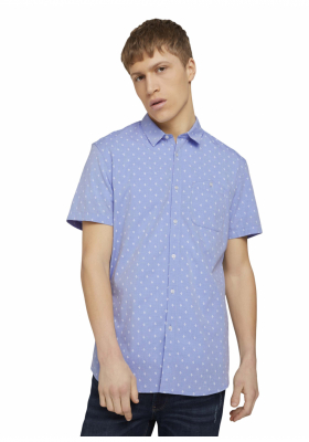 TOM TAILOR DENIM Element 4718, Világoskék Rövid Ujjú Ing