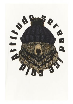 BLEND 7344, Fehér Rövid Ujjú Póló Bear