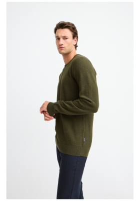 BLEND Redhill 7257, Zöld Kötött Pulóver