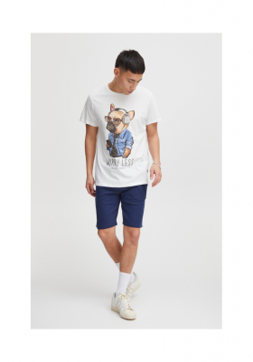 BLEND 6217 Fehér, Nyomtatott Rövid Ujjú Póló