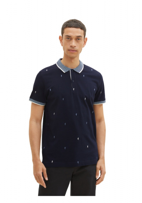 TOM TAILOR 6439, Sötétkék Rövid Ujjú Ingpóló