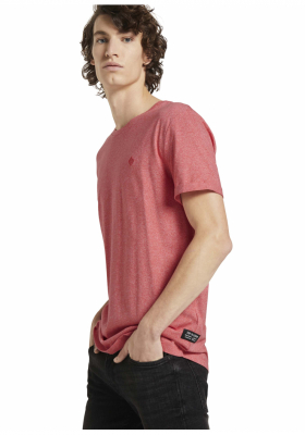 TOM TAILOR DENIM Fine 9909, Piros Rövid Ujjú Póló