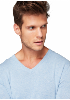 TOM TAILOR Basic V-Neck 2820, Kék Kötött Pulóver