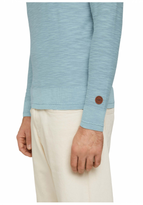 TOM TAILOR Washed 9739, Kék Kötött Pulóver