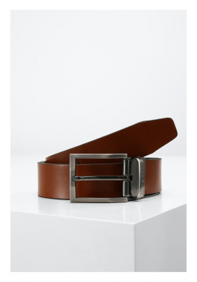 BUGATTI 1373, Barna-Fekete Bőr Öv, Kétoldalas